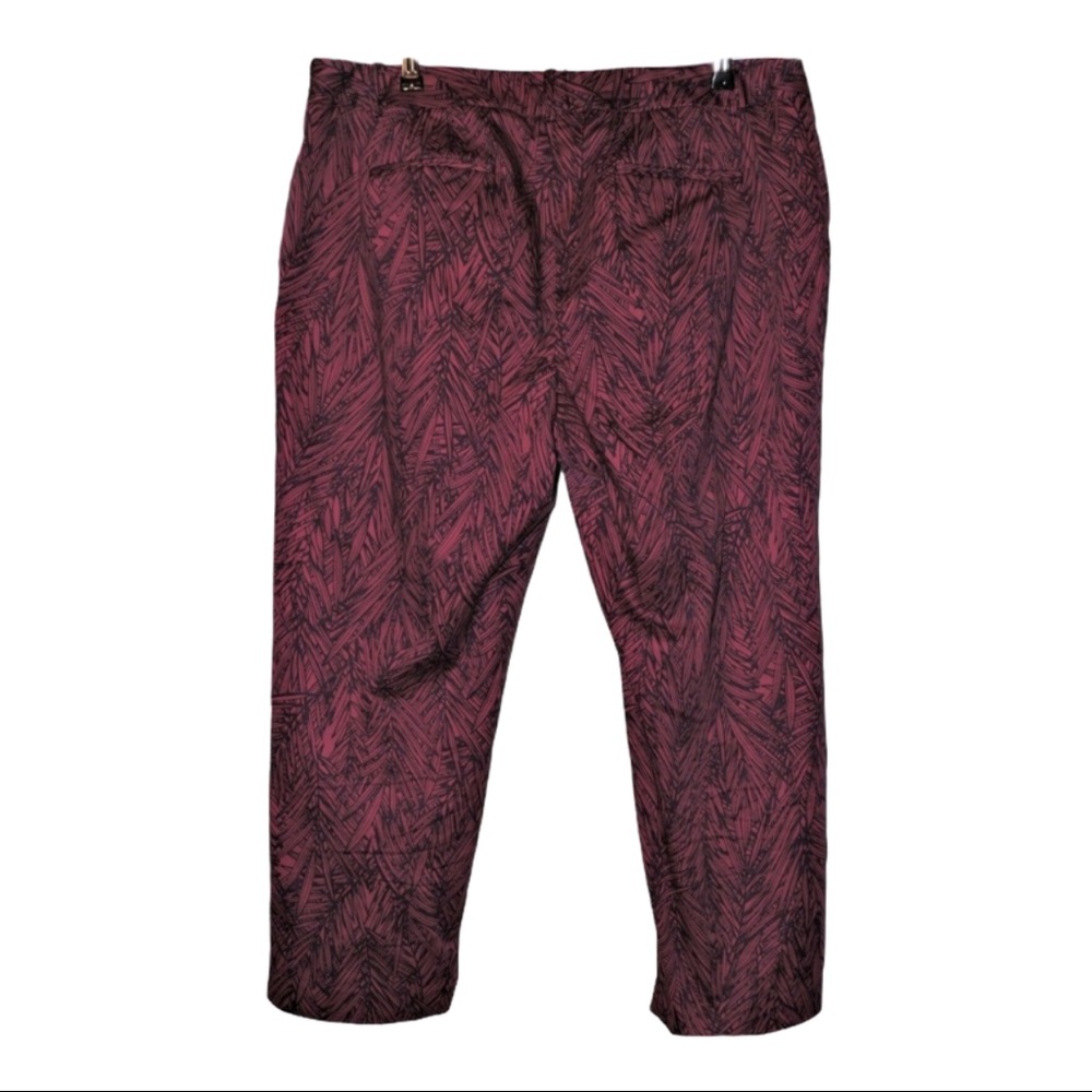 Coldwater Creek Print Pants Fab Fronds Purple 16 - Picture 1 of 4